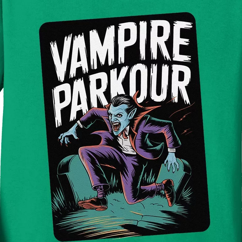 Vampire Parkour Urban Style Flow Athlete Halloween Kids Long Sleeve Shirt