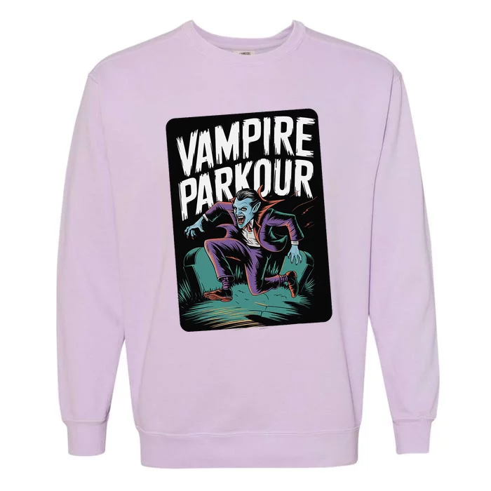 Vampire Parkour Urban Style Flow Athlete Halloween Garment-Dyed Sweatshirt