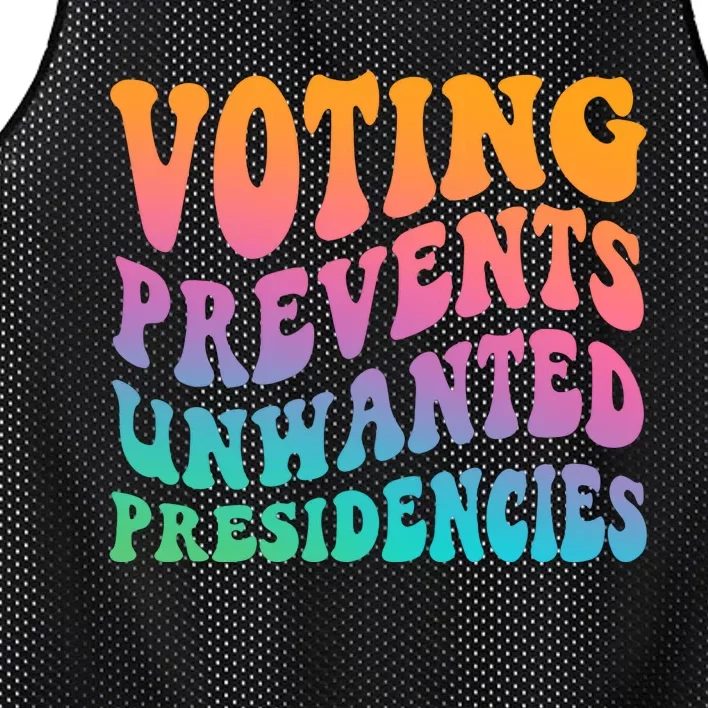 Voting Prevents Unwanted Presidencies Mesh Reversible Basketball Jersey Tank