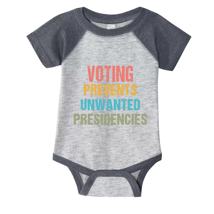 Voting Prevents Unwanted Presidencies Infant Baby Jersey Bodysuit