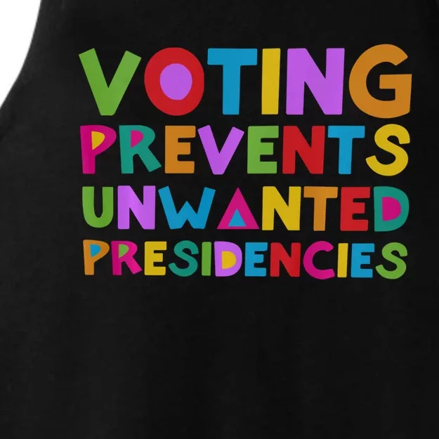 Voting Prevents Unwanted Presidencies Ladies Tri-Blend Wicking Tank