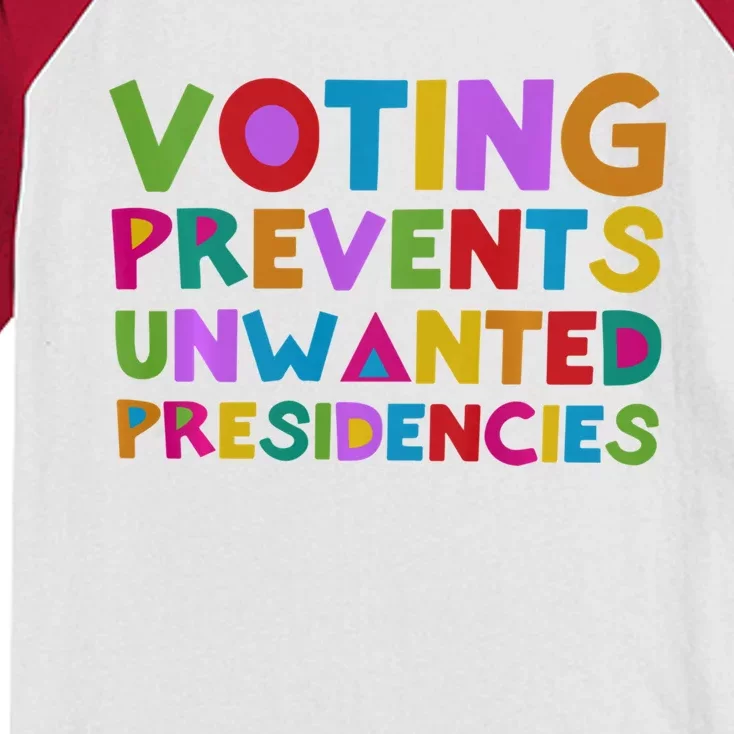 Voting Prevents Unwanted Presidencies Kids Colorblock Raglan Jersey