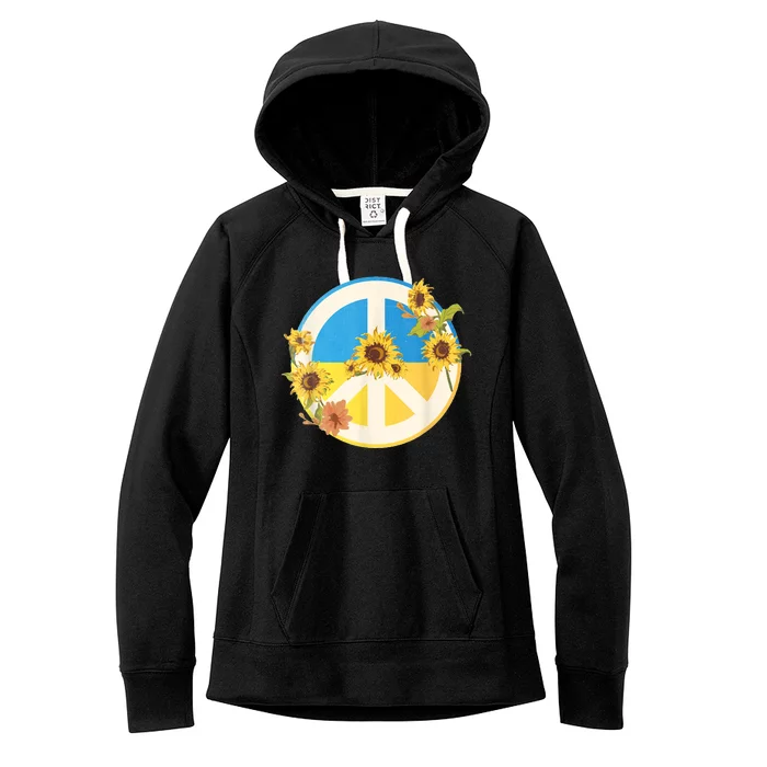 Vintage Peace Ukraine Sunflower Women's Fleece Hoodie