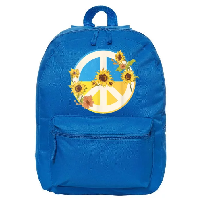 Vintage Peace Ukraine Sunflower 16 in Basic Backpack