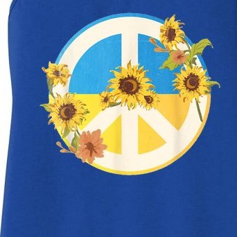 Vintage Peace Ukraine Sunflower Women's Racerback Tank