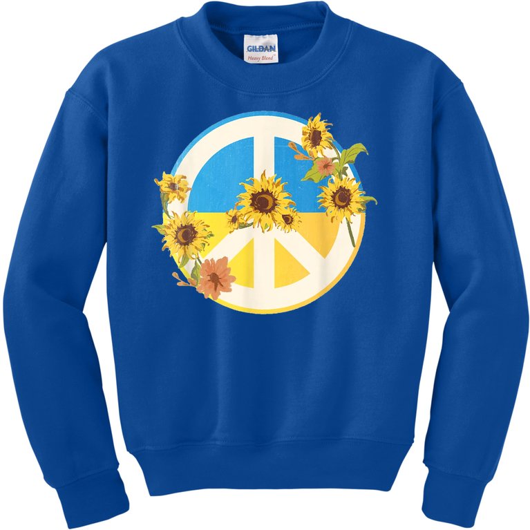 Vintage Peace Ukraine Sunflower Kids Sweatshirt