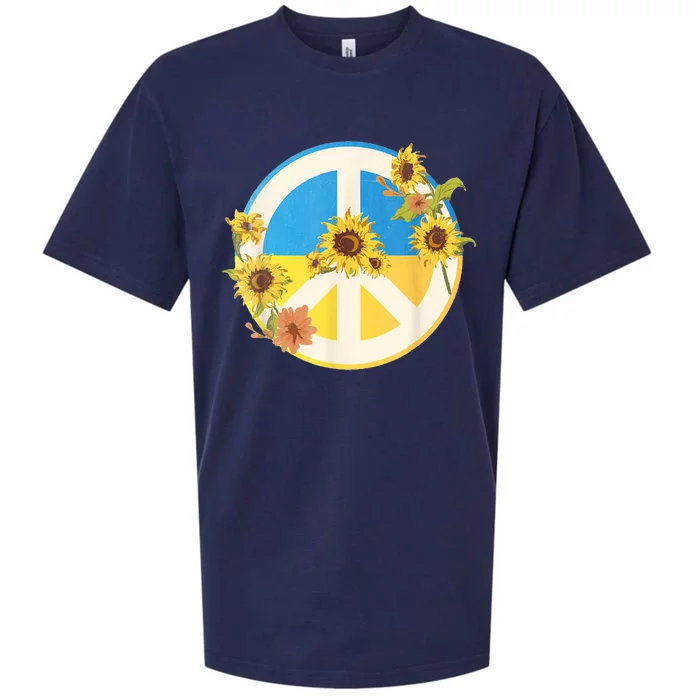 Vintage Peace Ukraine Sunflower Sueded Cloud Jersey T-Shirt