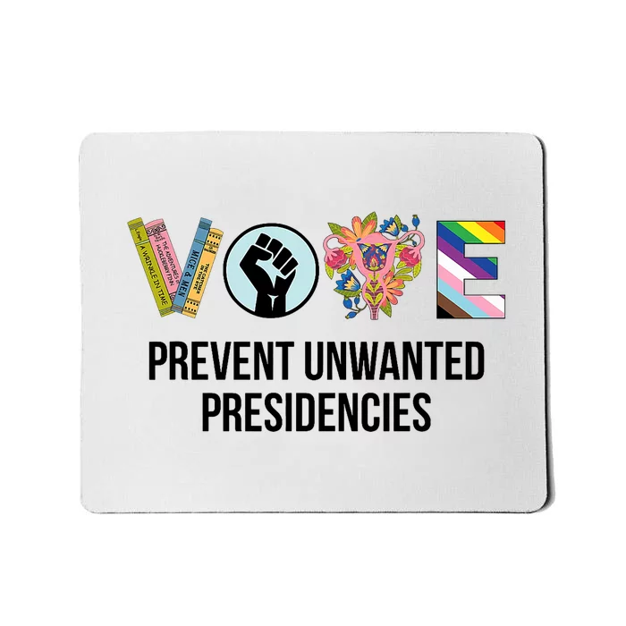 Voting Prevents Unwanted Presidencies Floral Us Flag Mousepad