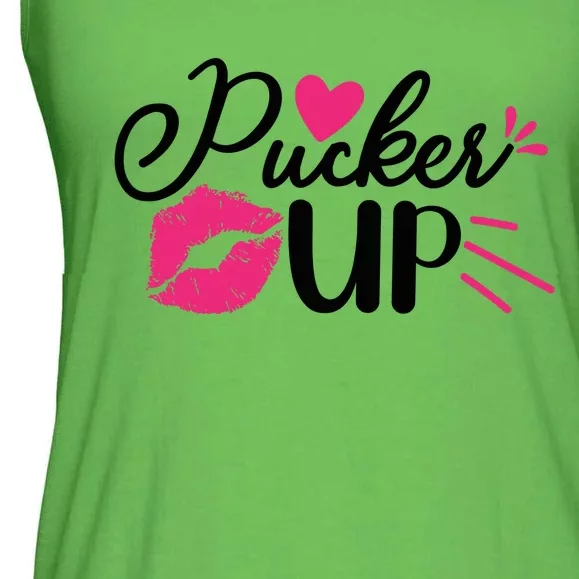 Valentine Pucker Up Ladies Essential Flowy Tank