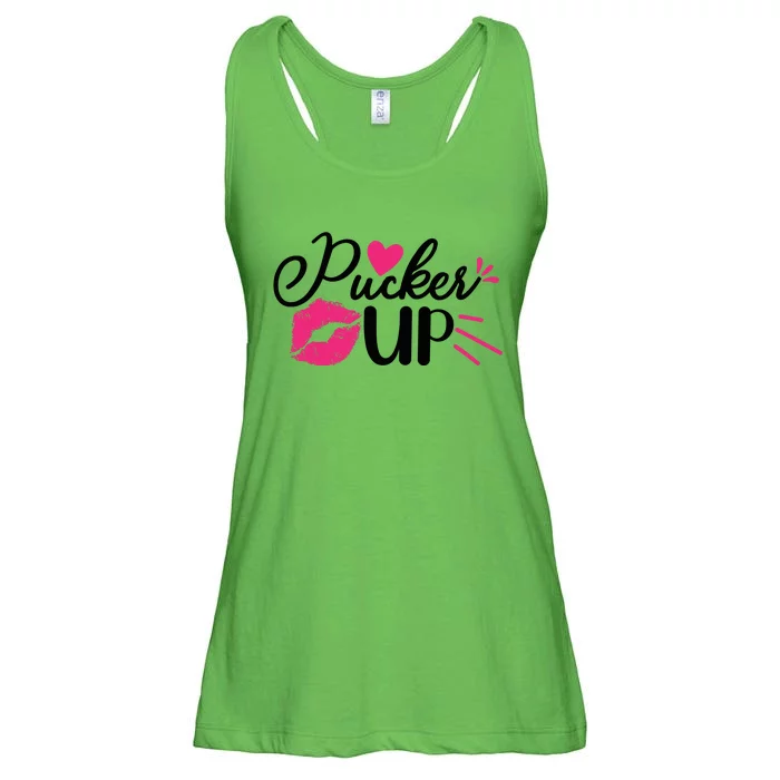 Valentine Pucker Up Ladies Essential Flowy Tank