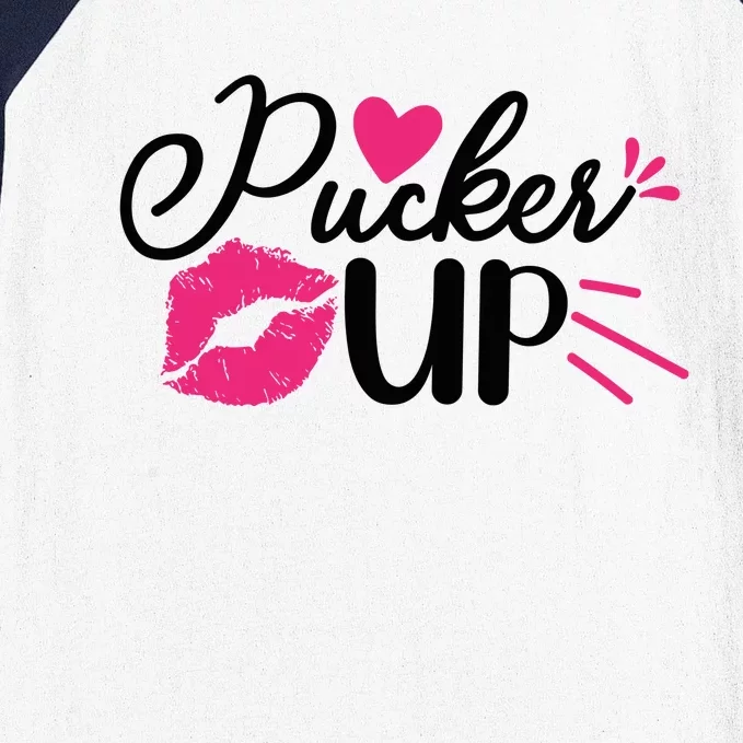 Valentine Pucker Up Baseball Sleeve Shirt