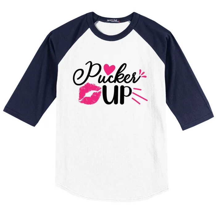 Valentine Pucker Up Baseball Sleeve Shirt