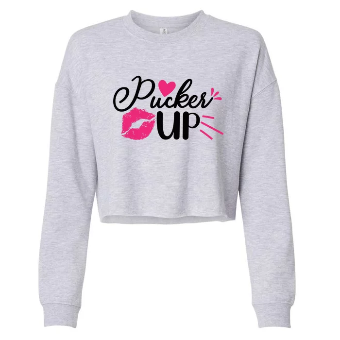 Valentine Pucker Up Cropped Pullover Crew