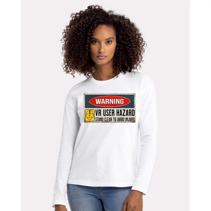 Vr Player Virtual Reality User Hazard Gamer Womens Cotton Relaxed Long Sleeve T-Shirt