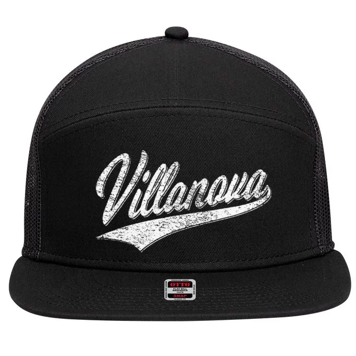 VILLANOVA PENNSYLVANIA VARSITY SCRIPT JERSEY STYLE 7 Panel Mesh Trucker Snapback Hat