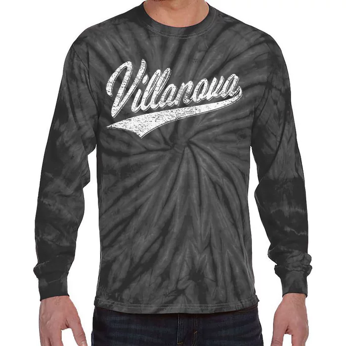 VILLANOVA PENNSYLVANIA VARSITY SCRIPT JERSEY STYLE Tie-Dye Long Sleeve Shirt