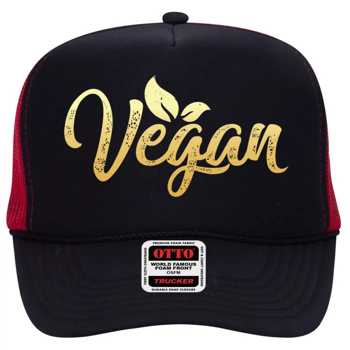 Vegan Power Vegetarian Be Veggie Vegan Gift High Crown Mesh Trucker Hat