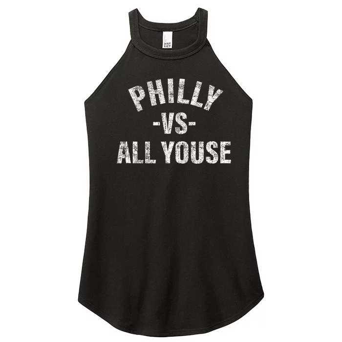 Vintage Philly vs All Youse Funny Philadelphia slang retro Women’s Perfect Tri Rocker Tank