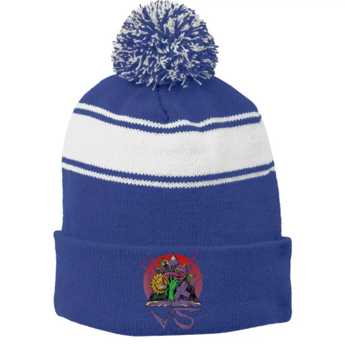 Vintage Plants Vs Zombies 1 Stripe Pom Pom Beanie