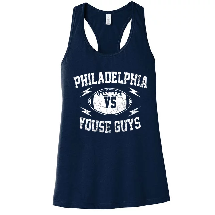 Vintage Philadelphia Vs Youse Guys Funny Philly Slang Retro Women's Racerback Tank