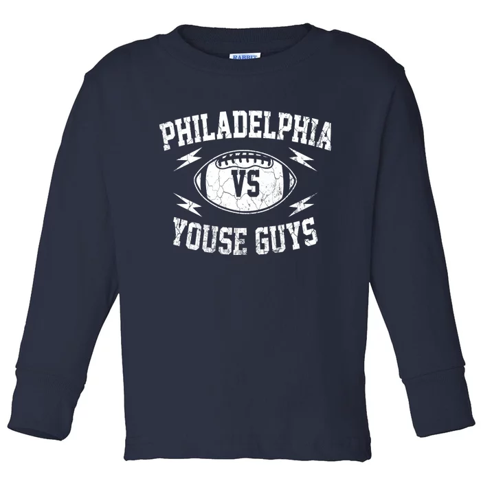 Vintage Philadelphia Vs Youse Guys Funny Philly Slang Retro Toddler Long Sleeve Shirt