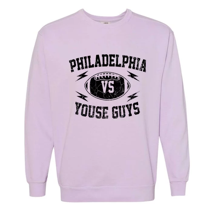 Vintage Philadelphia Vs Youse Guys Funny Philly Slang Retro Garment-Dyed Sweatshirt