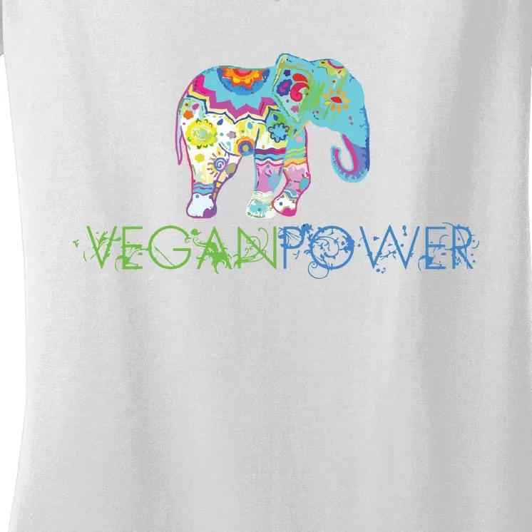 Vegan Power Vegan Shirts Vegan Activism Vegan Shirts Women's V-Neck T-Shirt