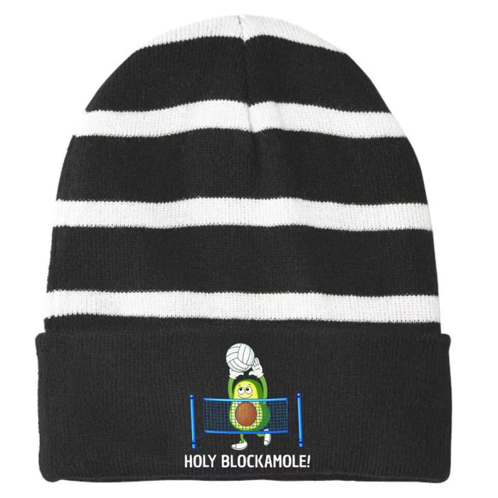 Volleyball Players Striped Beanie with Solid Band