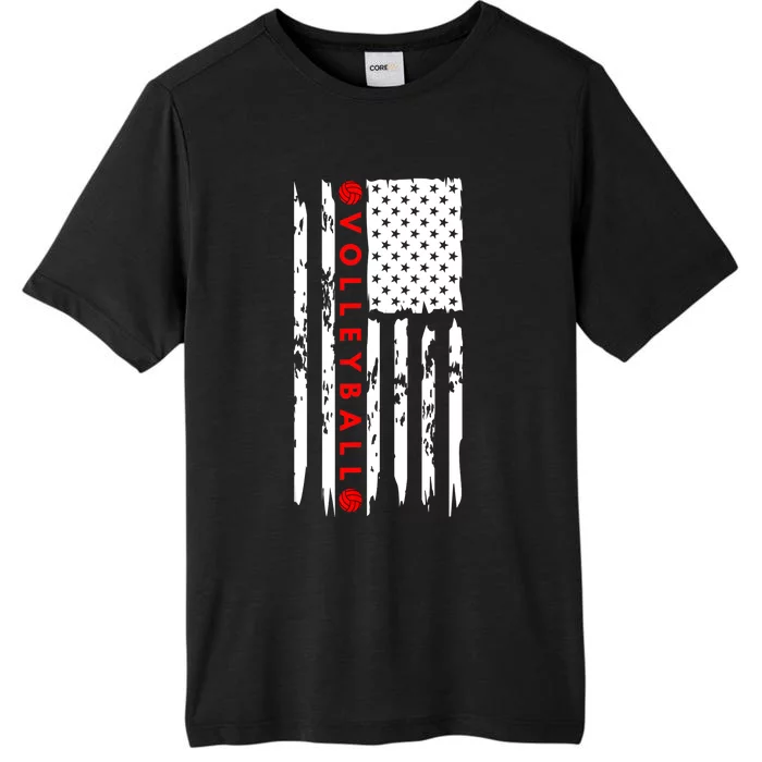 Volleyball Player Vintage American Flag ChromaSoft Performance T-Shirt