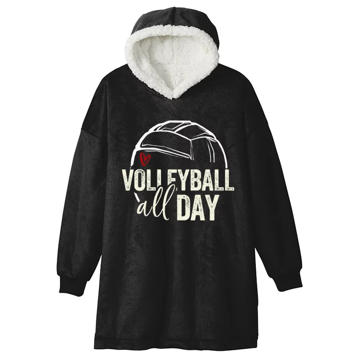 Volleyball Player Hooded Wearable Blanket