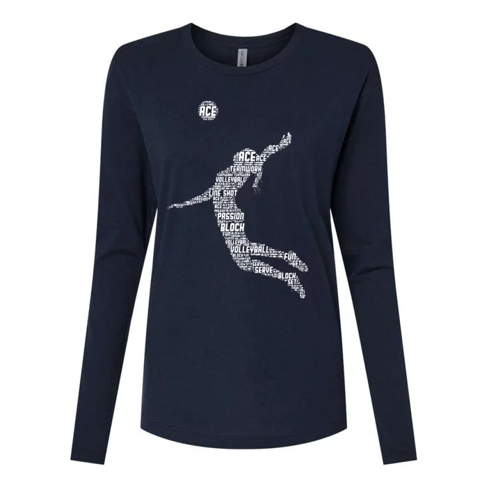 Volleyball Player Womens Cotton Relaxed Long Sleeve T-Shirt