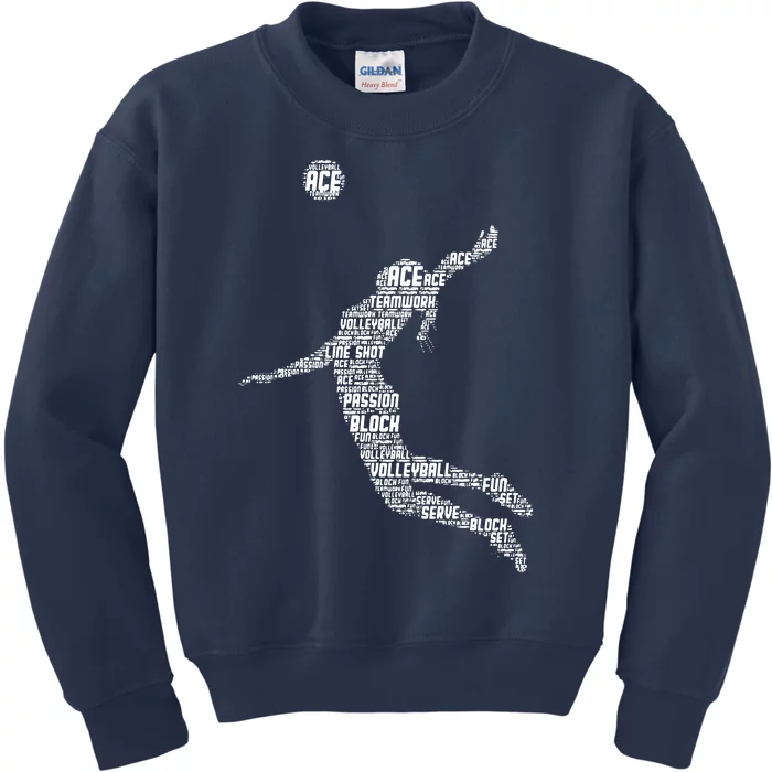 Volleyball Player Kids Sweatshirt