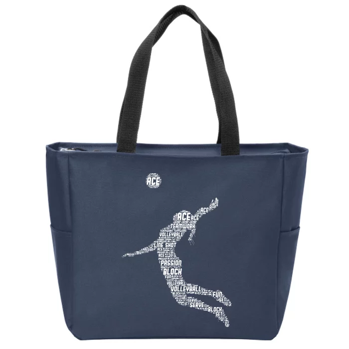 Volleyball Player Zip Tote Bag