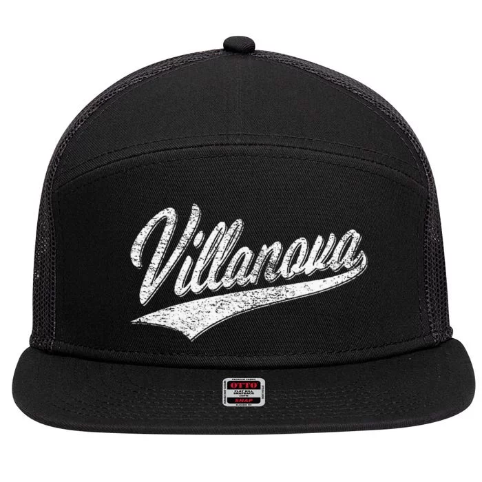 VILLANOVA PENNSYLVANIA VARSITY SCRIPT JERSEY STYLE 7 Panel Mesh Trucker Snapback Hat