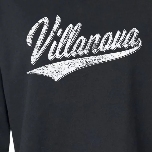 VILLANOVA PENNSYLVANIA VARSITY SCRIPT JERSEY STYLE Cropped Pullover Crew