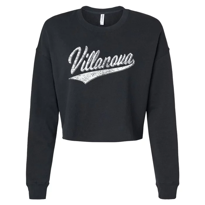 VILLANOVA PENNSYLVANIA VARSITY SCRIPT JERSEY STYLE Cropped Pullover Crew