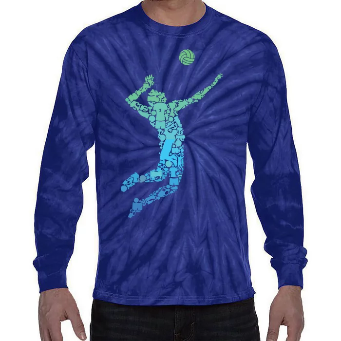 Volleyball Player Tie-Dye Long Sleeve Shirt