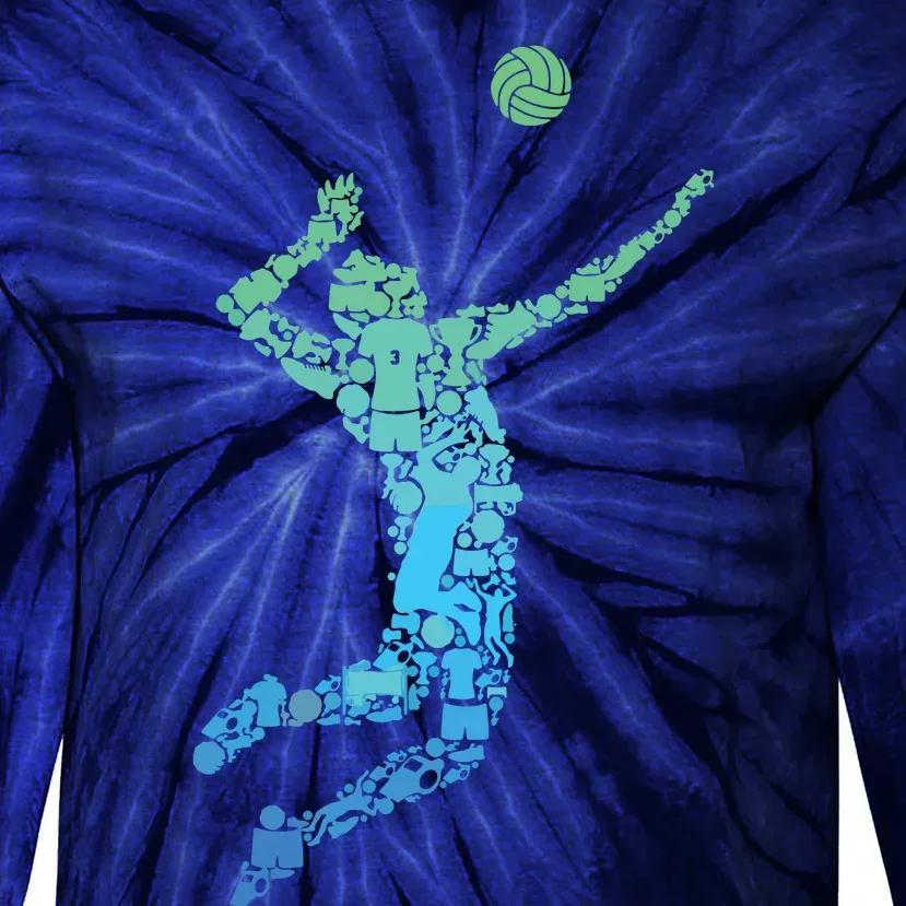 Volleyball Player Tie-Dye Long Sleeve Shirt