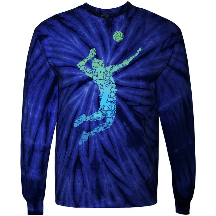 Volleyball Player Tie-Dye Long Sleeve Shirt