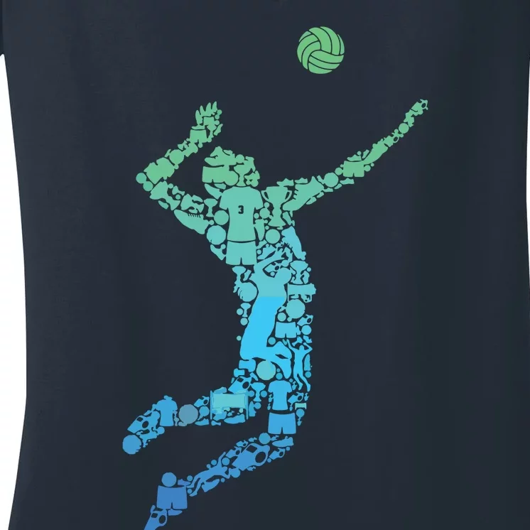 Volleyball Player Women's V-Neck T-Shirt