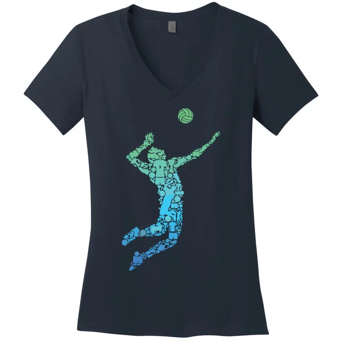 Volleyball Player Women's V-Neck T-Shirt