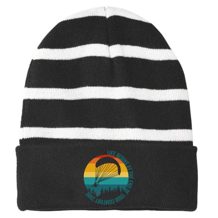 Vintage Paramotor Striped Beanie with Solid Band