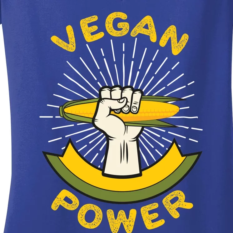 Vegan Power Veggie Vegetarian Healthy Eating Gift Women's V-Neck T-Shirt