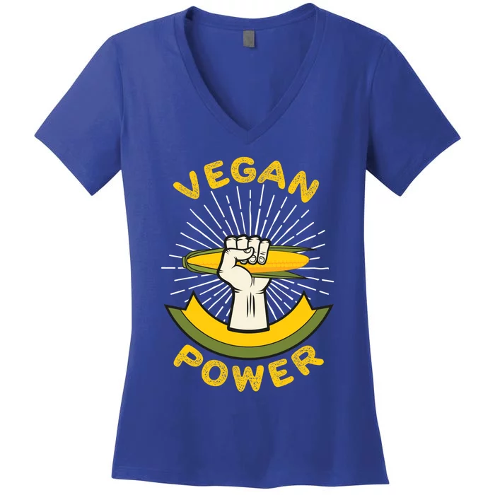 Vegan Power Veggie Vegetarian Healthy Eating Gift Women's V-Neck T-Shirt