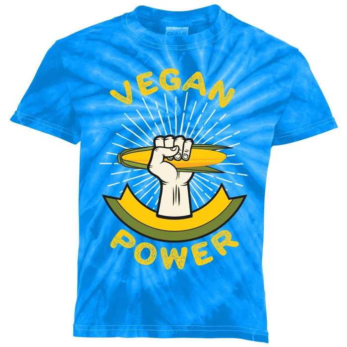 Vegan Power Veggie Vegetarian Healthy Eating Gift Kids Tie-Dye T-Shirt