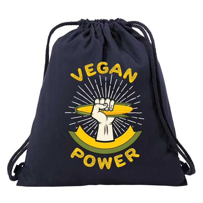 Vegan Power Veggie Vegetarian Healthy Eating Gift Drawstring Bag