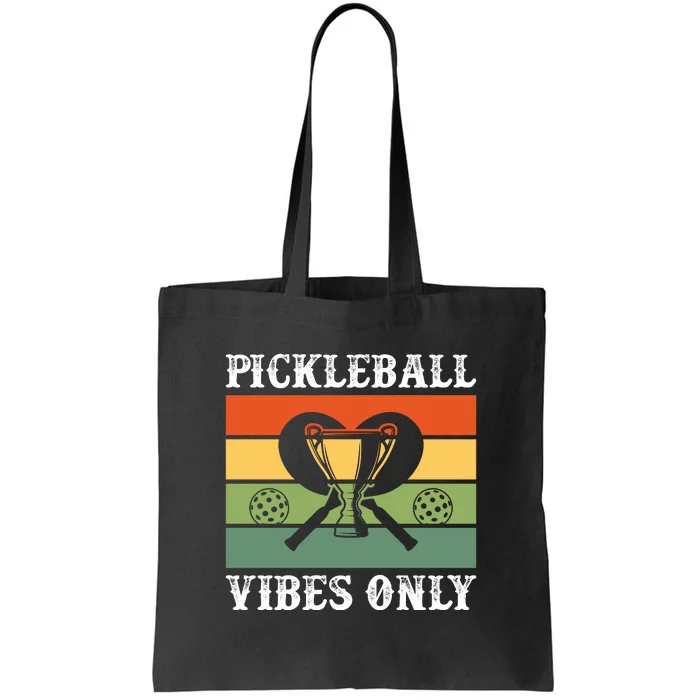 Vinatage Pickleball Vibes Only Champion Sport Gift Pickleball Player Tote Bag