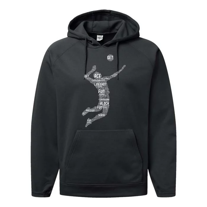 Volleyball Player Performance Fleece Hoodie