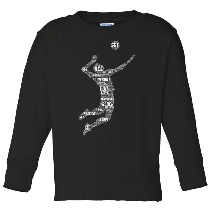 Volleyball Player Toddler Long Sleeve Shirt