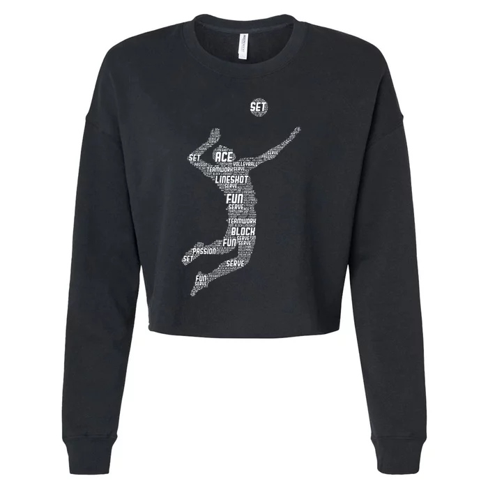 Volleyball Player Cropped Pullover Crew